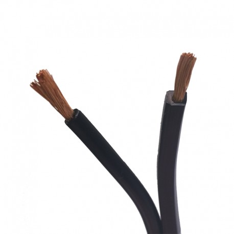 2.x1,00 cca cable altavoz paralelo polarizado negro carrete 100mt