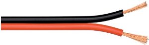  2x1,50 cca cable altavoz paralelo polarizado negro/rojo carrete 100m  