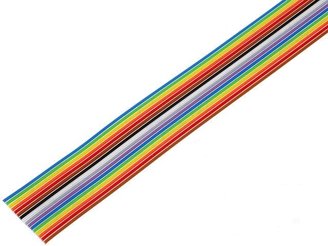Cable cinta plana colores 16 vias awg28 paso: 1.27mm 