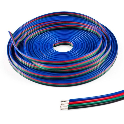 Cable cinta plana 4 vias de colores rgb+power para las tiras de led rgb