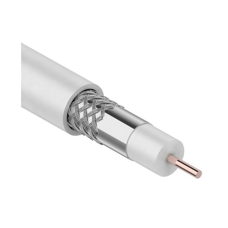 Rg59 cable coaxial 1x75 ohms (cobre) color blanco  