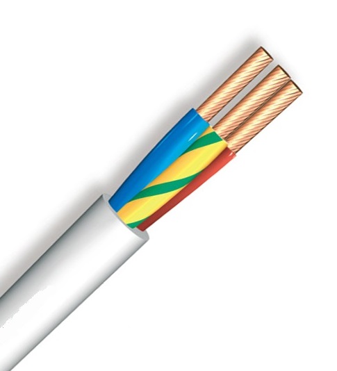 H05vv-f/3g1.5mm cable manguera electrica 3 hilos x 1.5mm color blanco (cobre) 