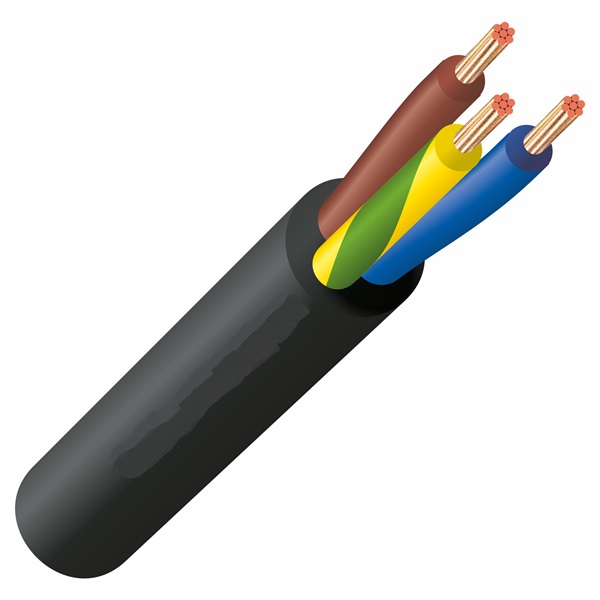 H07rn-f/3g2.5mm cable manguera electrica 3 hilos x 2.5mm color negro (cobre) 