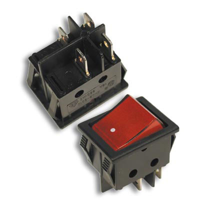 Dpst 4p  interruptor basculante empotrar on-off  2c/2p 16a-250v 