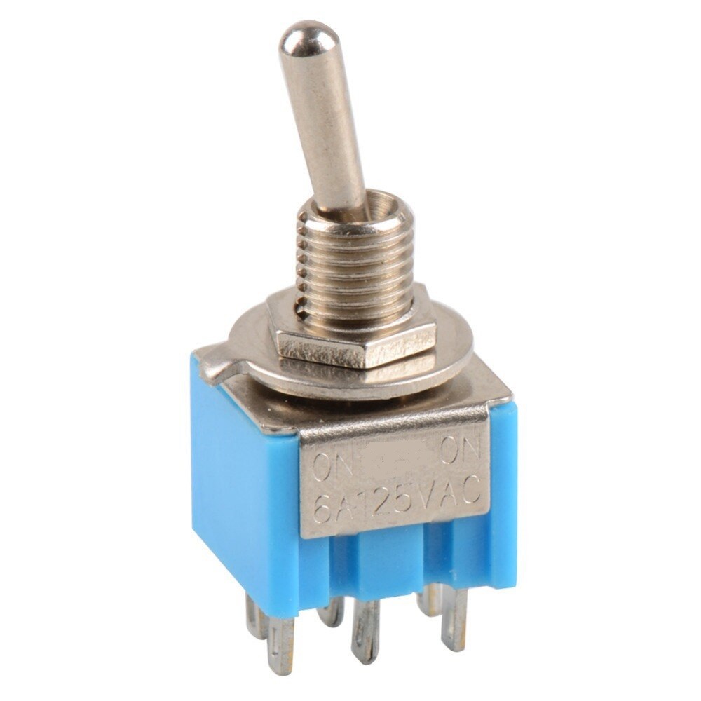 Interruptor palanca miniatura dos posiciones dpdt  on-on 2c/2p 1.5a-250v 