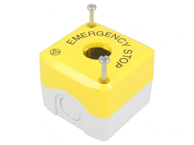 Carcasa para seta de emergencia 68x68x53mm color amarillo (schneider)