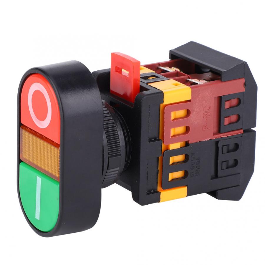 Apbb-22-25n doble interruptor momentaneo 220vac con luz
