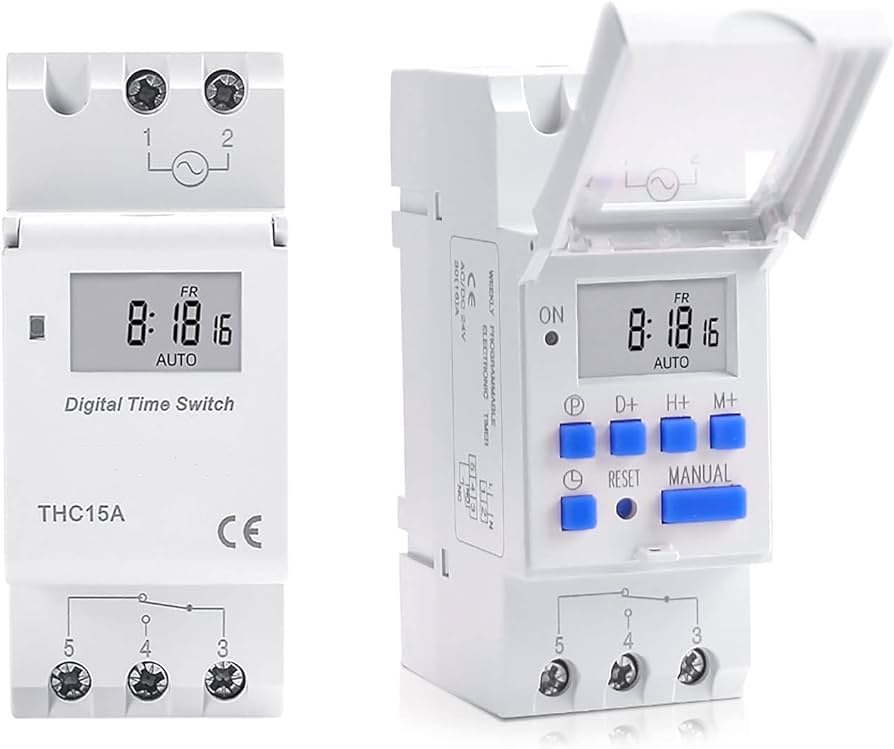 Temporizador programable semanal lcd digital thc15a ac 220v 15 amp spst 35mm carril din 
