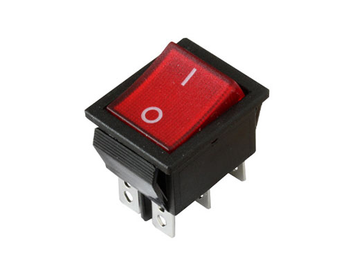 Dpdt  6pin on-on (2 pos.) interruptor basculante rojo con luz 15amp. 