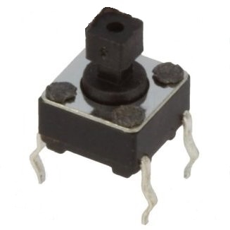 (l:7mm) dc12v-50ma pulsador tacto 6x6mm 4 patillas teton cuadrado