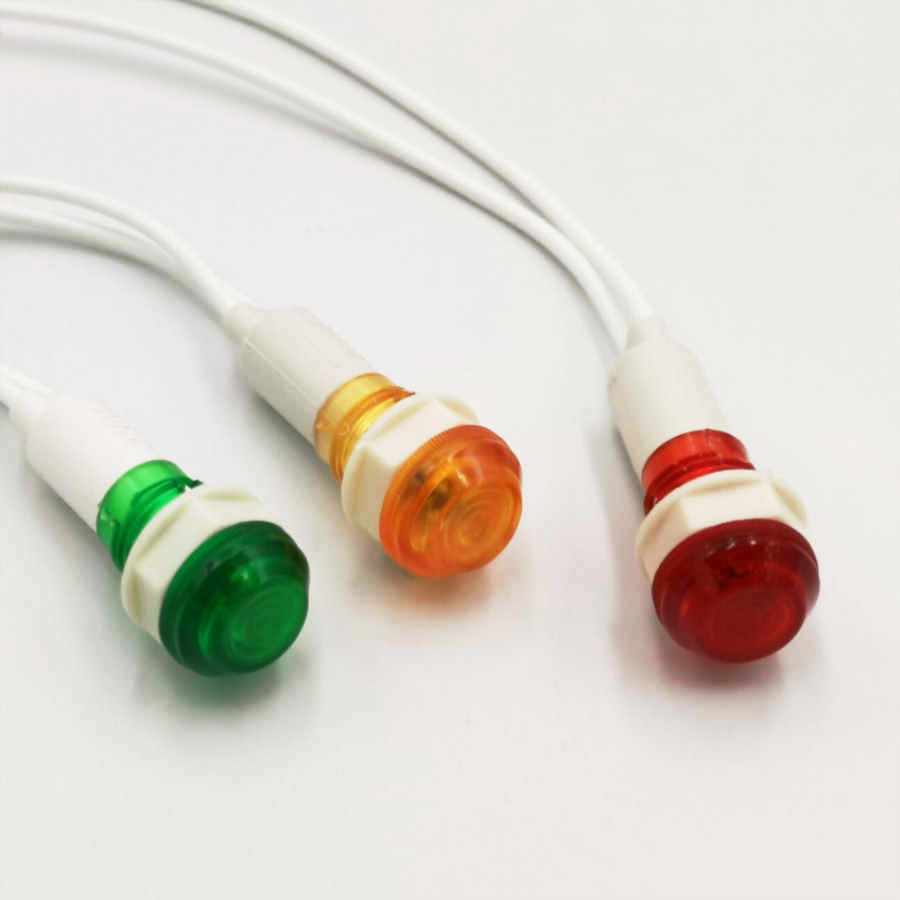 Xd10-6 led indicador amarillo 12vdc color amarillo/rojo/verde 10mm