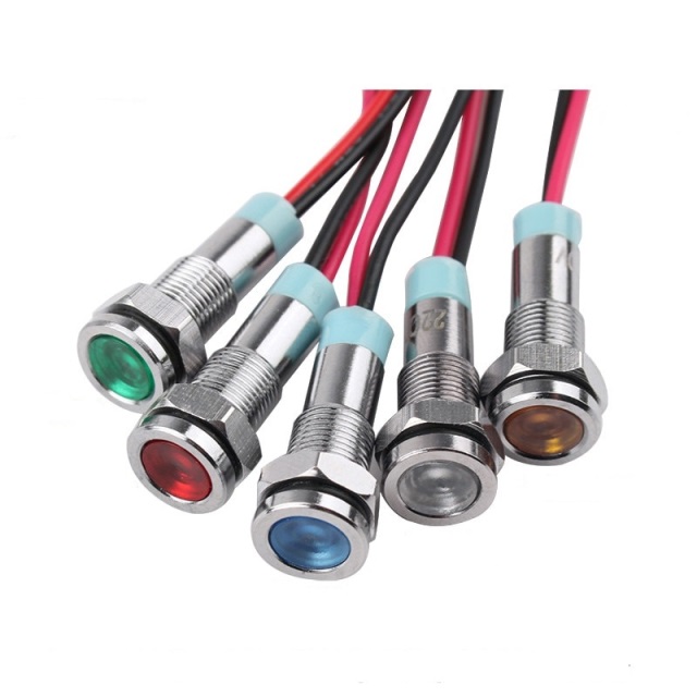 Indicador led amarillo 12vdc, ip67, ø:8mm
