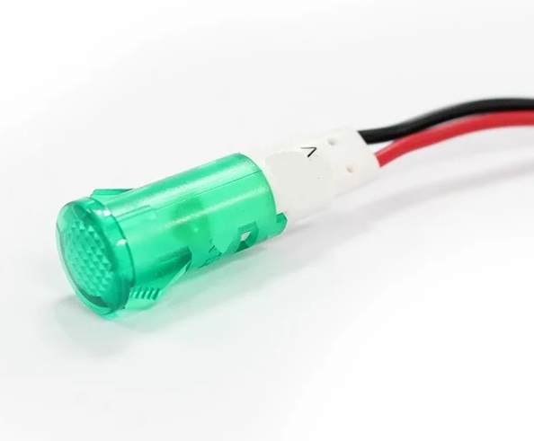 Mdx-11a indicador/piloto verde con cable 12v ø:10mm