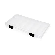 Caja para componentes, 2 cierres, 18 comp., transparente, 208x110x30mm