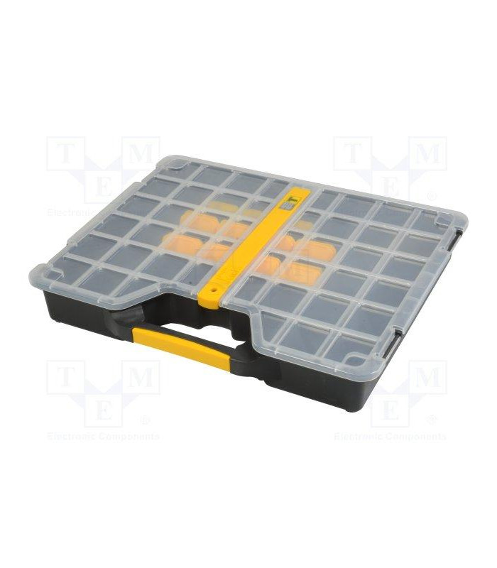 Caja para componentes con asa, 36 comp. 465x375x75mm