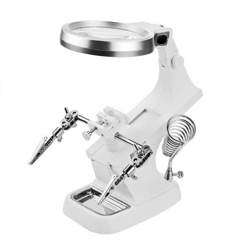 Soporte de placas pcb con lupa 3x/4x con luz led