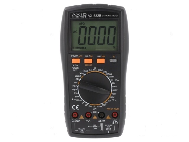 Ax-582b polimetro digital lcd3.5 digitos, iluminado, boton on/off