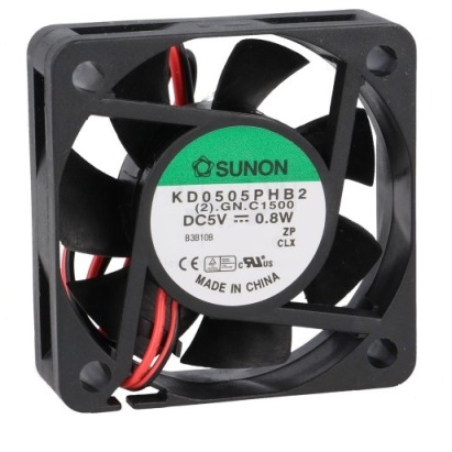 50x50x15mm dc5v ventilador friccion 30db, 0.8w, 22m3/h