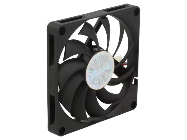 80x80x10.8mm dc12v, ventilador friccion ebr, 27db, 0.19amp. 4 cables