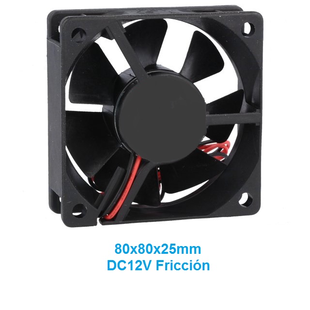 80x80x25mm dc12v ventilador friccion  