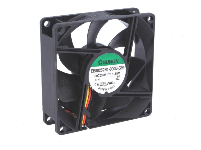 80x80x25mm dc24v ventilador 3 hilos 69m3 33dba (bolas) sunon