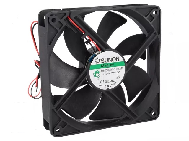 120x120x25mm dc24v ventilador friccion, 183m3, 44db