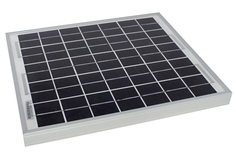 Placa solar fotocelulas silicio policristalino 354x251x17mm 18.2v, 10w