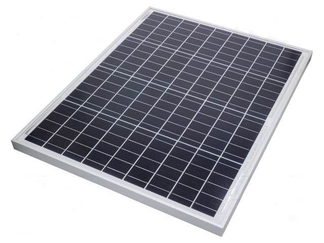 Placa solar fotocelulas silicio policristalino 610x510x30mm 50w/18.2v