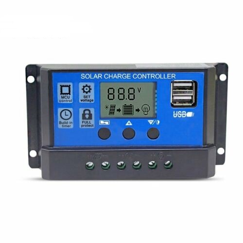 Regulador pwm de carga para panel solar 30amp./12~24v 2x usb