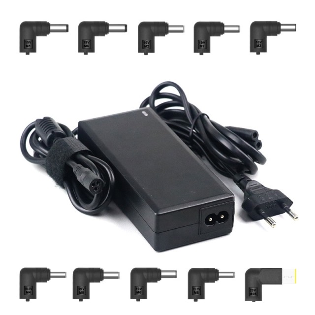 Cargador universal para pc 15~20vdc/90w con 10 clavijas