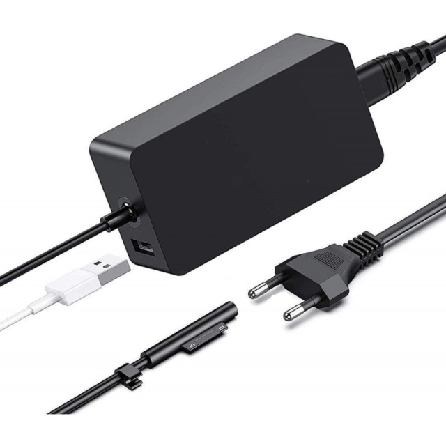 15v/65w/4a cargador surface pro para microsoft y salida usb para moviles 