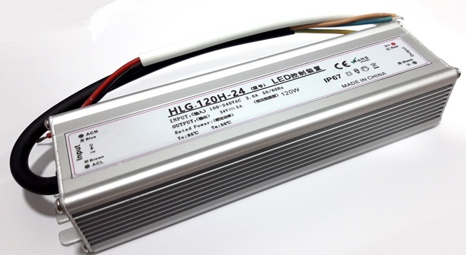 Hlg-120h-24 24v, 5a, 120w, alimentador dimable ip67