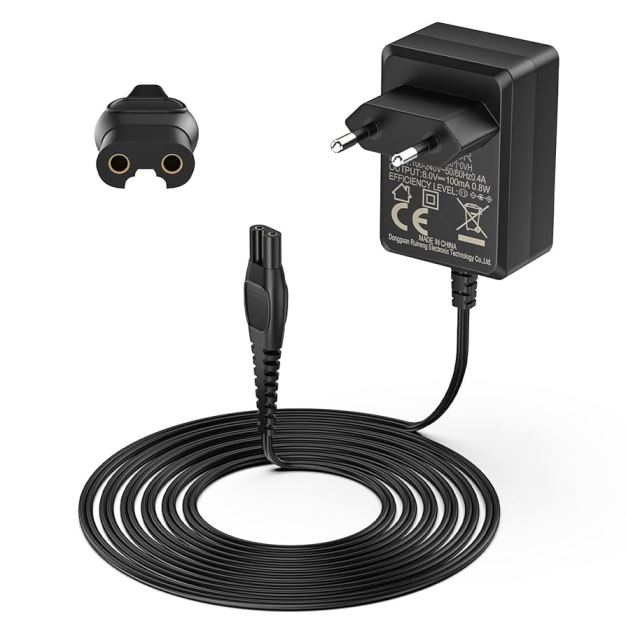 Cargador compatible hq850, 8v, 100mah, 0.8w para afeitadora philips