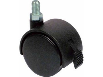 Rueda polipropileno giratoria con freno 50mm eje:8mm 40kg