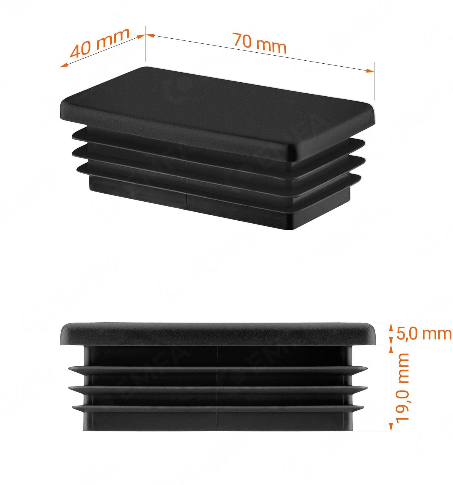 Tapa/tapon pe rectangular 70x40mm 1.0-2