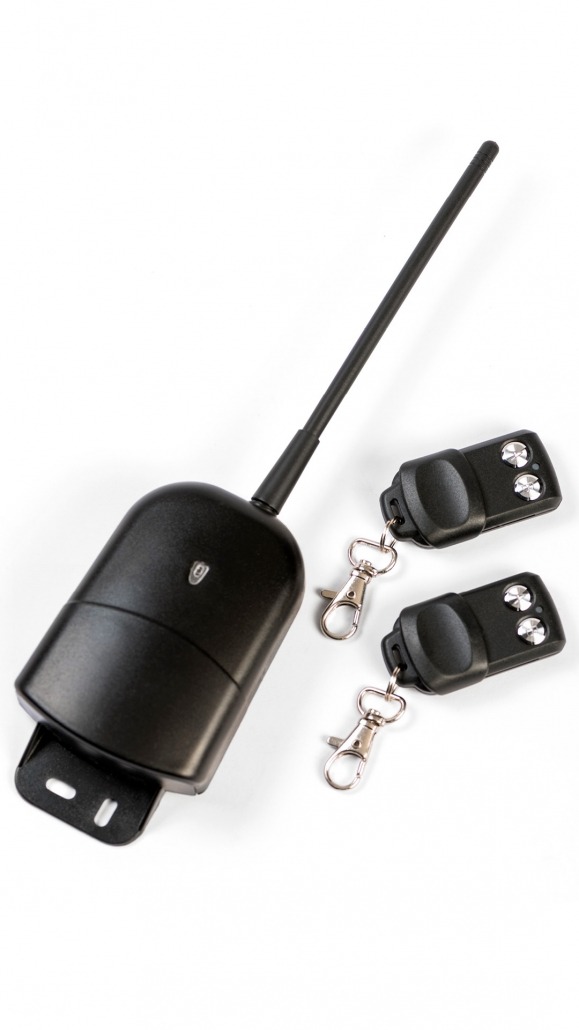 Kit receptor 433mhz  y 2 mandos para puerta garaje (exterior 2 canales) 12-24v ac/dc