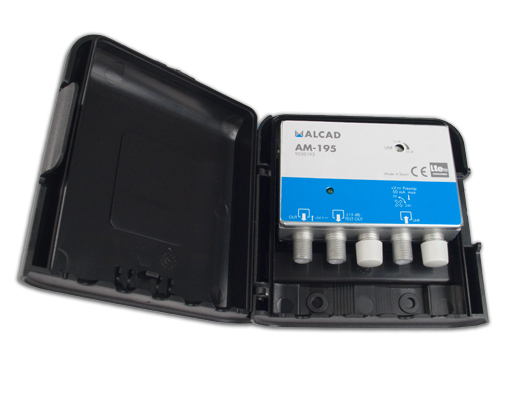 Amplificador de mástil uhf, 32 db, lte700, 24 vdc alcad am-195