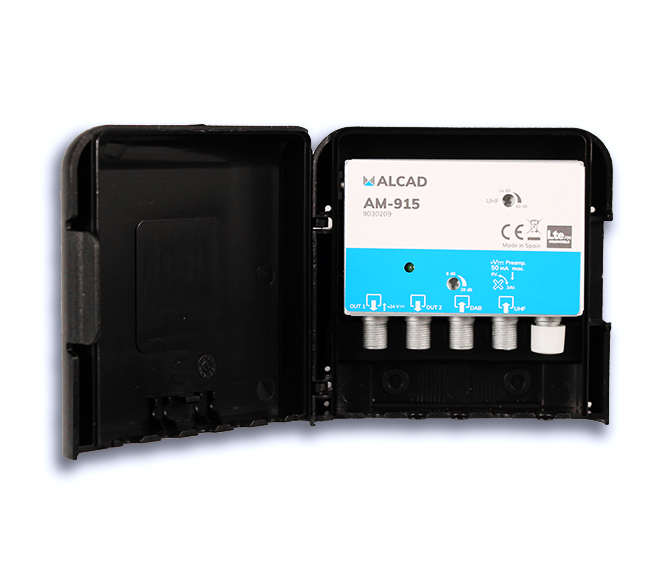 Amplificador de mástil uhf-dab, 40 db, lte700 alcad am-915