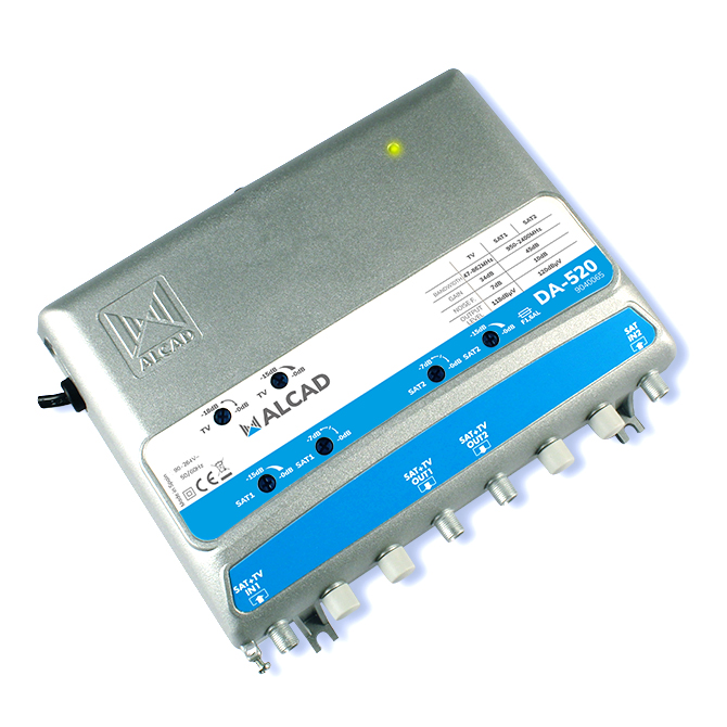 Amplificador de distribución doble tv/sat alcad da-520